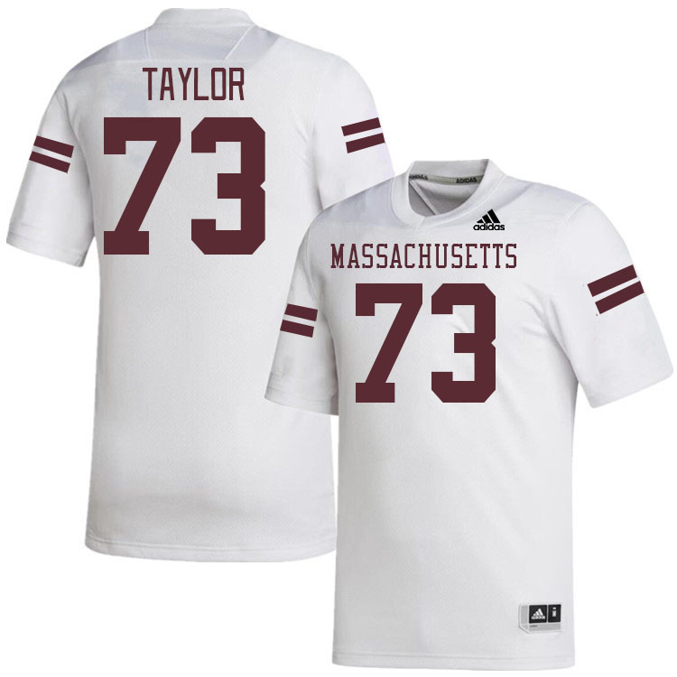 Massachusetts Minutemen #73 Brock Taylor College Football Jerseys Stitched-White